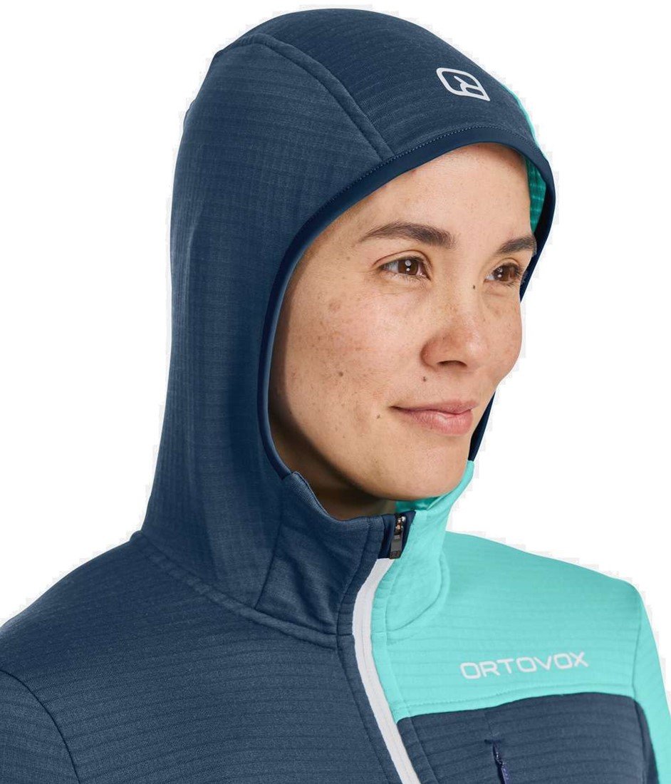 Ortovox Fleece Light Grid Hooded Jacket W Deep Ocean M Your specialist in outdoor wintersports fieldhockey and more